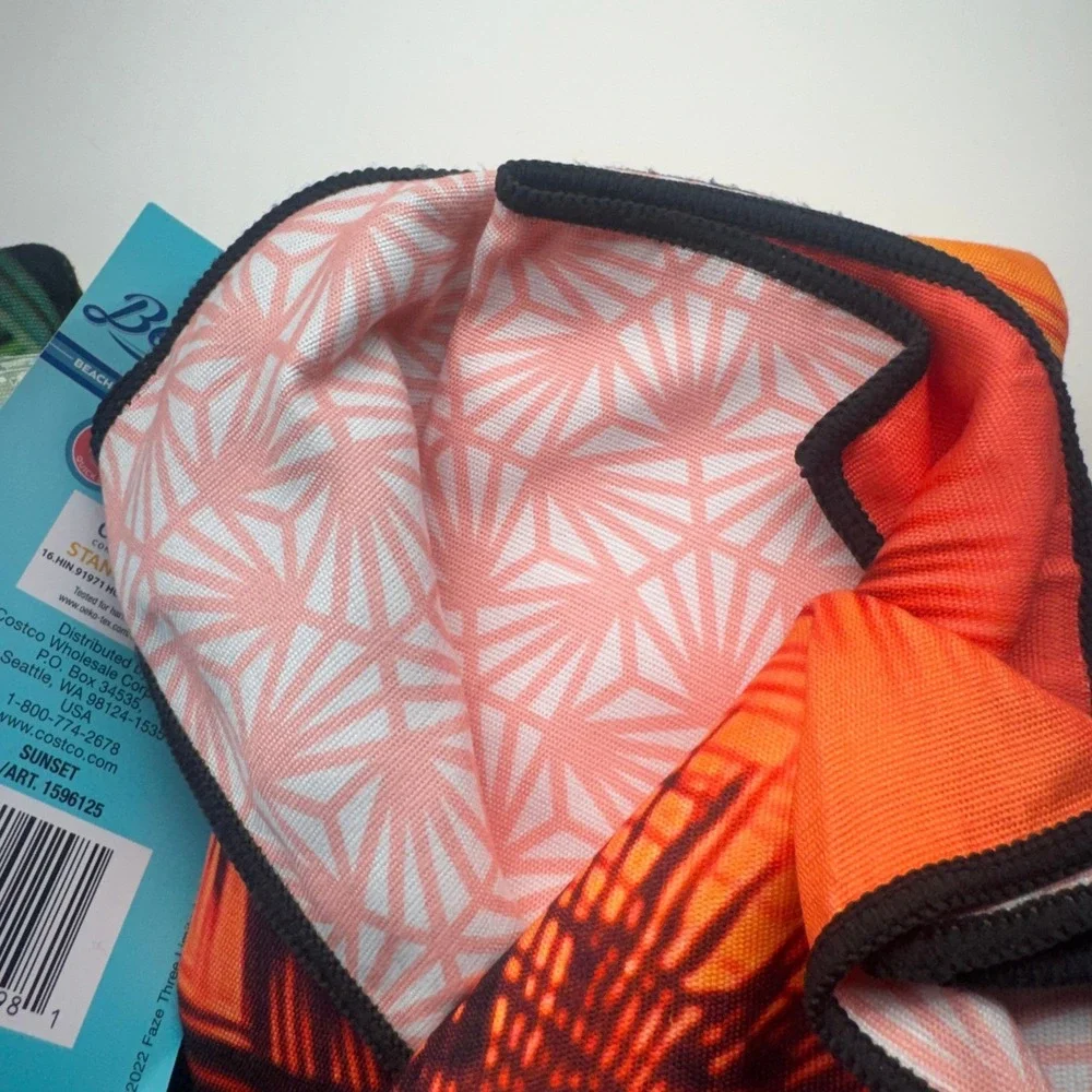 Lot of 3 Whitley Willows Microfiber Beach Towels Sunset Shells Tropical 35x70